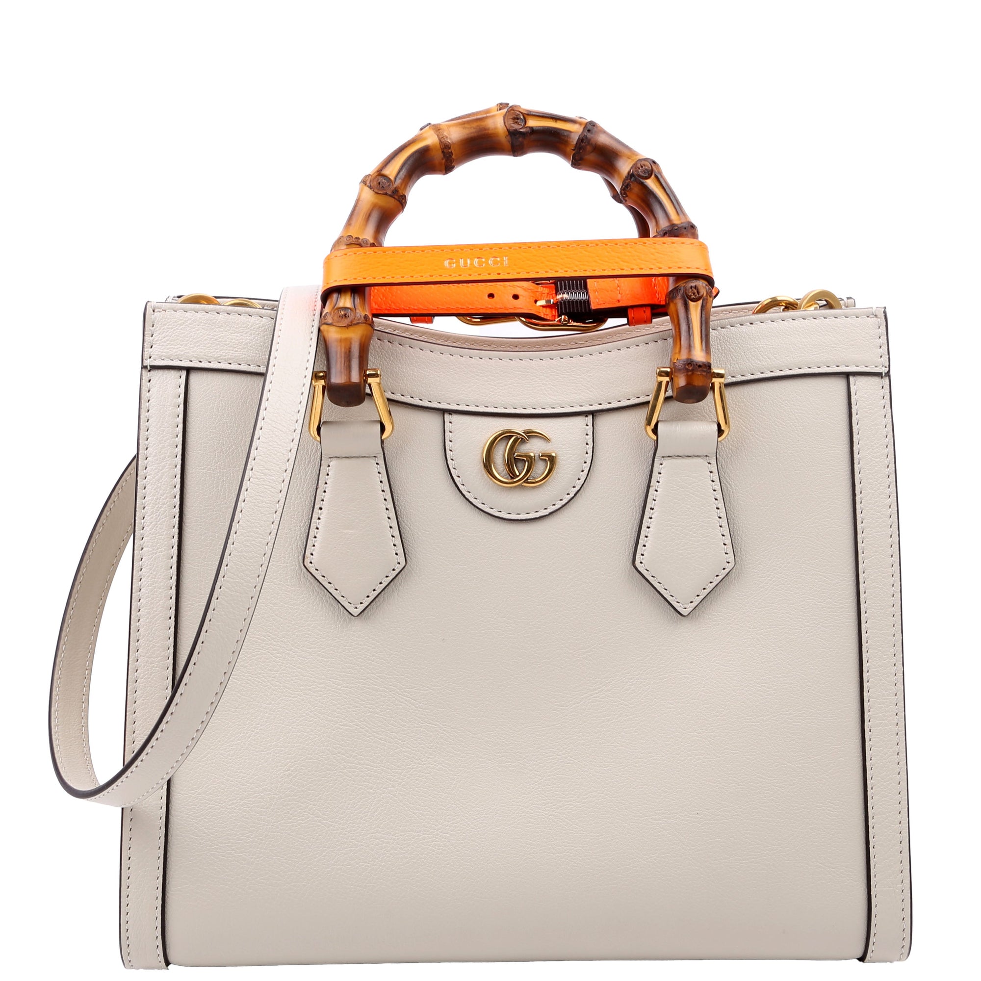 GCCI Diana Small Leather Tote White