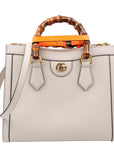 GCCI Diana Small Leather Tote White
