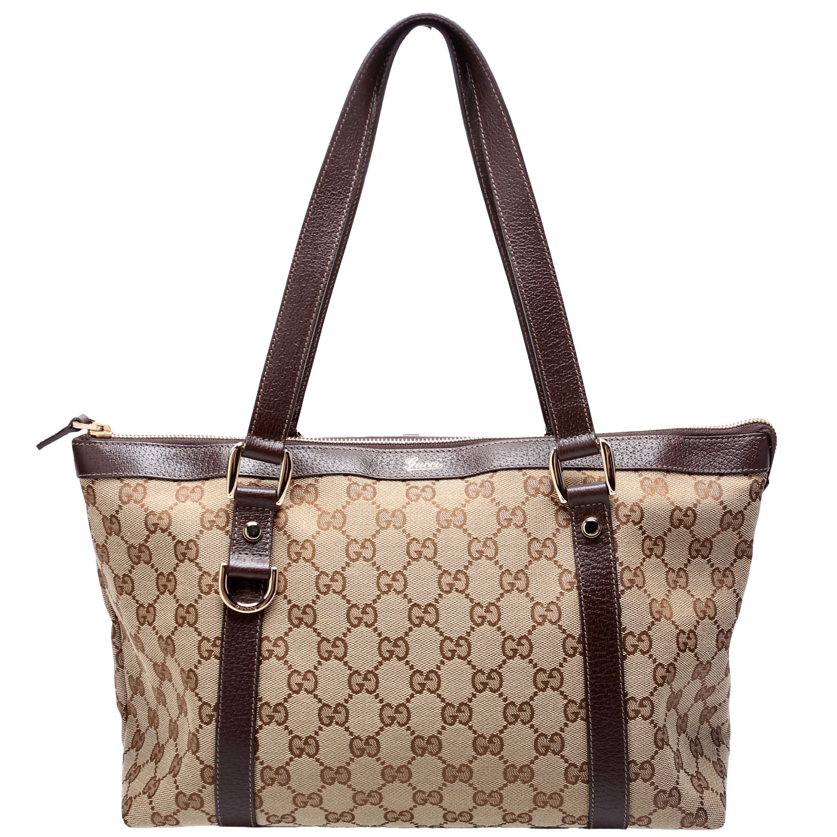 GCCI GG Canvas Abbey Tote Beige/Brown