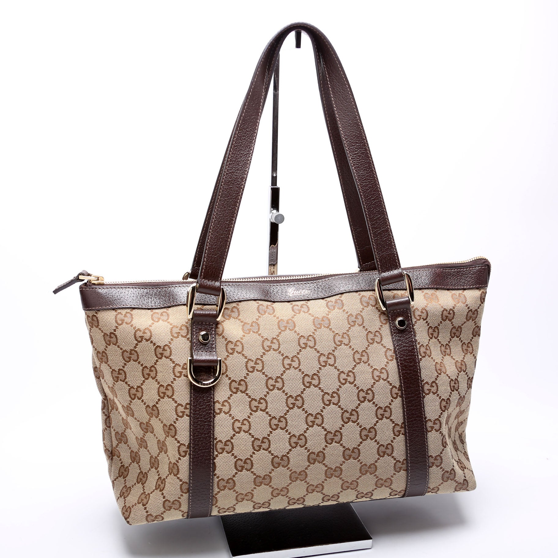 GCCI GG Canvas Abbey Tote Beige/Brown