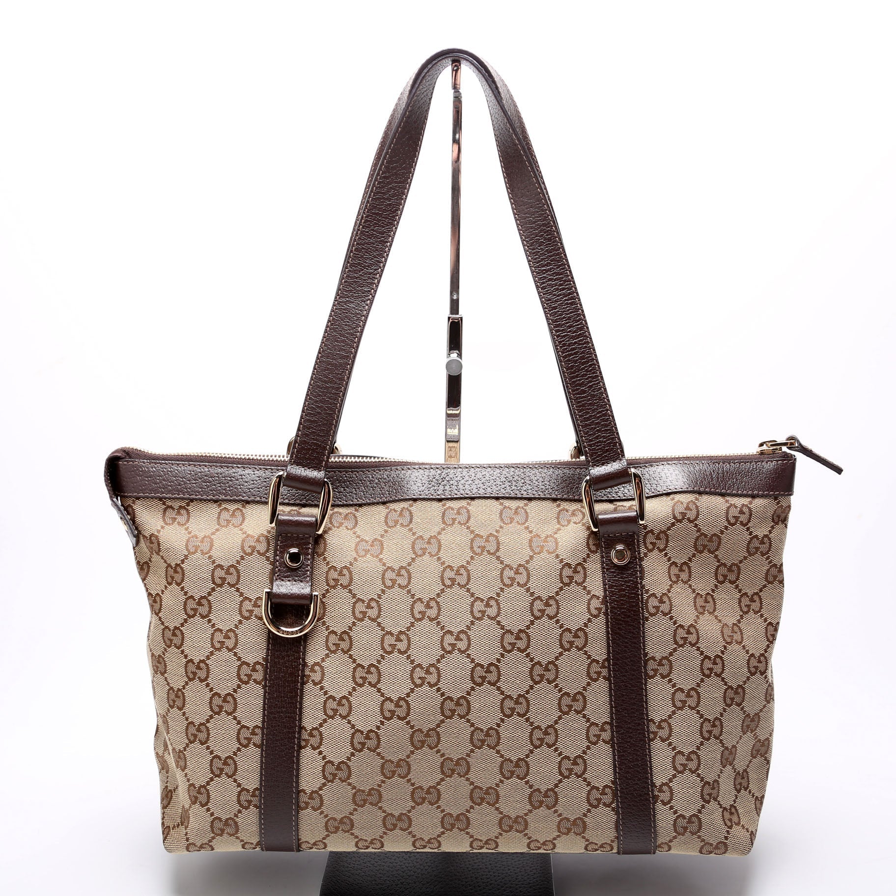 GCCI GG Canvas Abbey Tote Beige/Brown