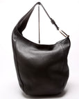 GCCI Greenwich Leather One Shoulder Bag Black