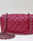 CHNL Mini Rectangular Caviar Quilted Flap Red 17B SHW