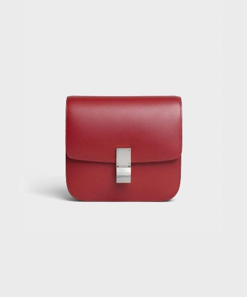 Celine Medium Classic Bag In Box Calfskin Red/SiLVer Hardware