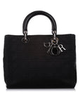 Cannage Lady DOR Nylon Handbag Black