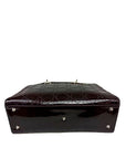 Cannage Patent Leather Lady DOR Satchel Brown