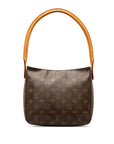 Brown LV Monogram Looping MM Shoulder Bag