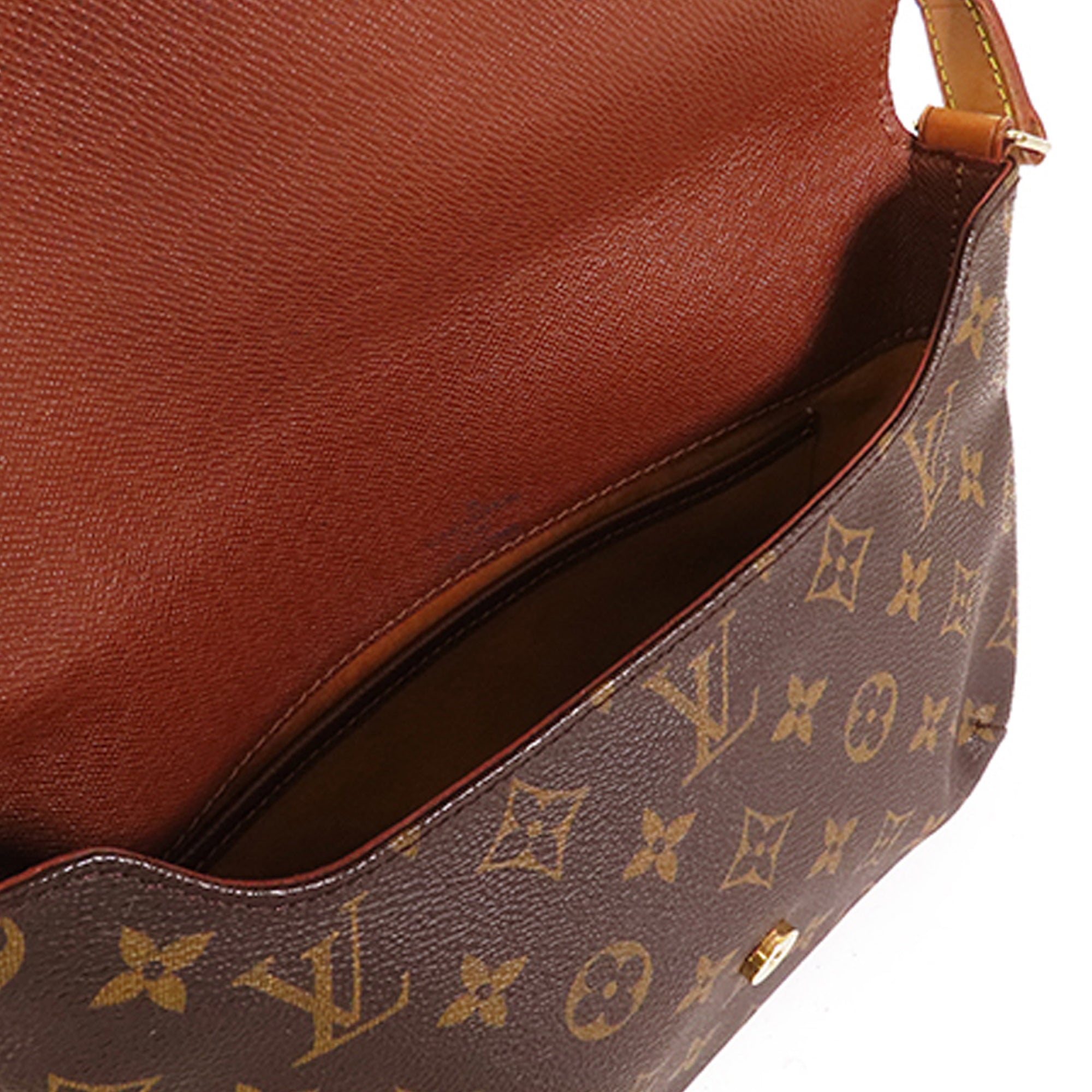 Brown LV Monogram Musette Tango Long Strap Crossbody Bag