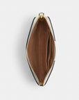 Corner Zip Wristlet In Signature Canvas With Stripe (Gold/White/Chalk)
