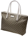 (WMNS) GCCI Logo Leather Logo Canvas Large Capacity Tote Shoulder Bag Ebony / White Handbag -KGDHR-