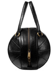 (WMNS) GCCI Unisex Leather Enamel Logo Handbag Black -PLT-