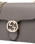 (WMNS) GCCI Leather Bag Single-Shoulder Bag Grey -CAOG-