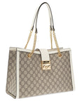 (WMNS) GCCI Padlock Middle-Sized BackBag White/Brown -KHNKG-