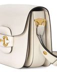 (WMNS) GCCI Horsebit Retro Gold buckle Leather Shoulder Messenger Bag Small White Classic -DBG-
