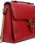 (WMNS) GCCI Double G Buckle Leather Messenger Bag Chain Large Red Handbag -CAOG-