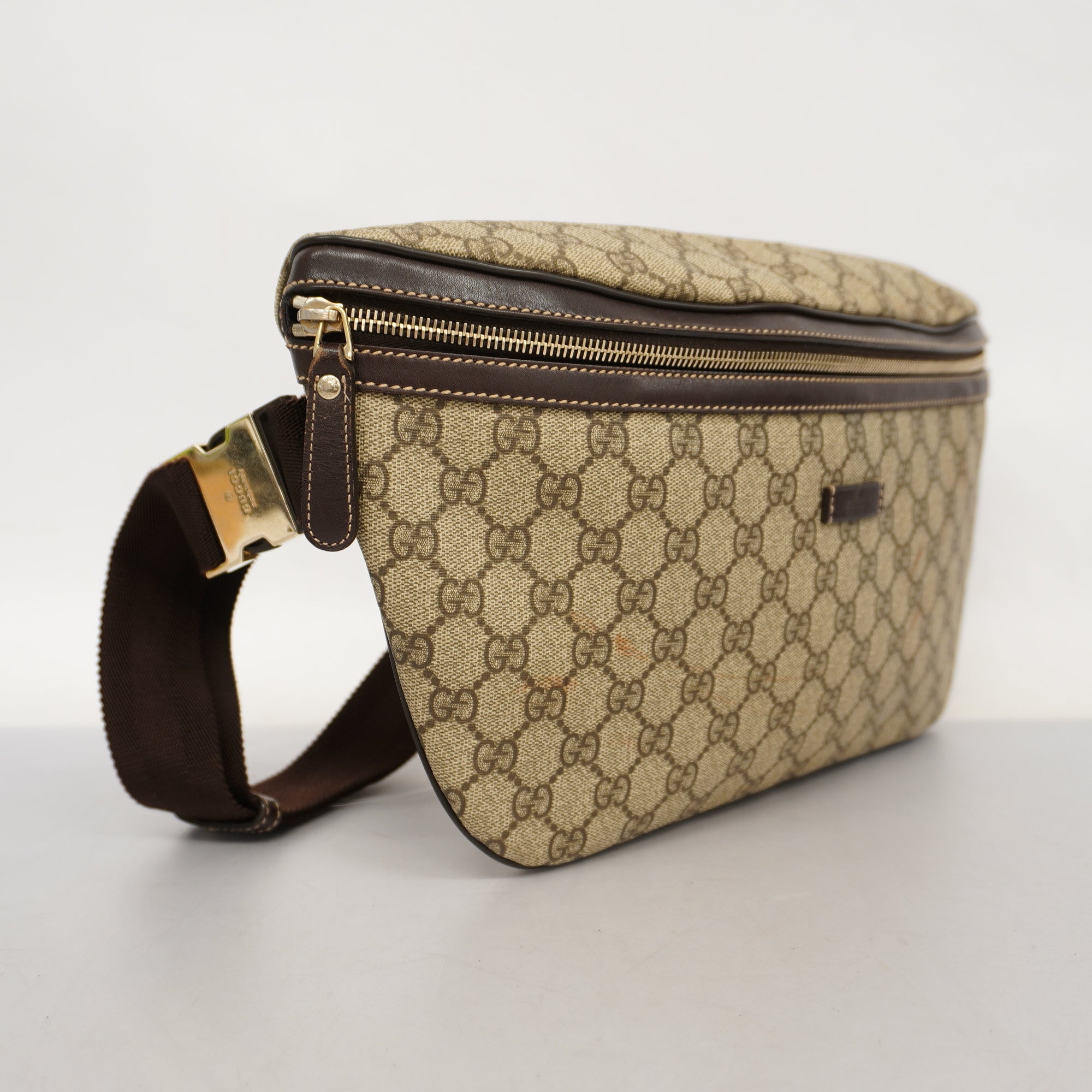 GCCI Body Bag Men's GG Supreme Sling Bag Beige,Brown