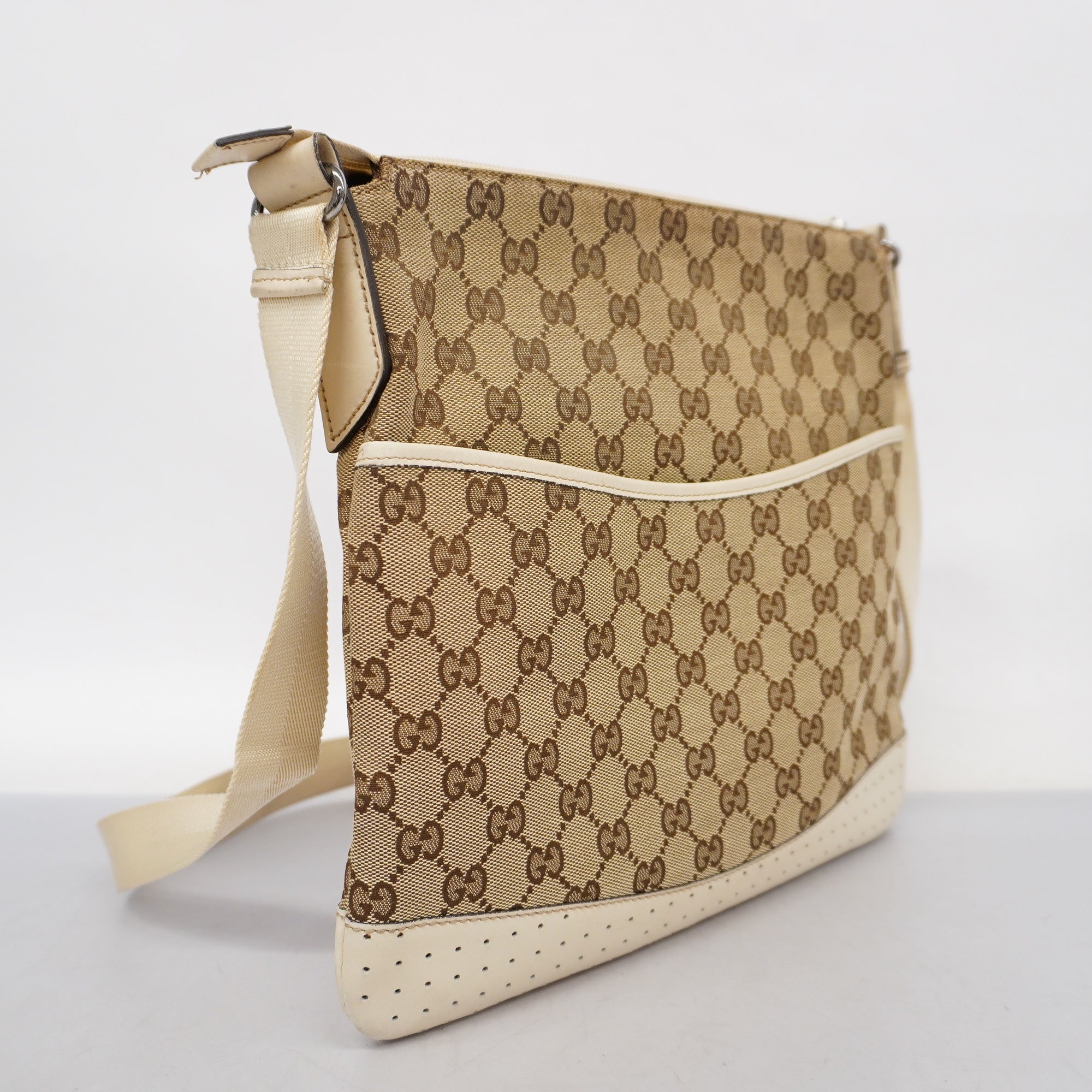 GCCI GG Canvas Shoulder Bag Women's Shoulder Bag Beige,Ivory