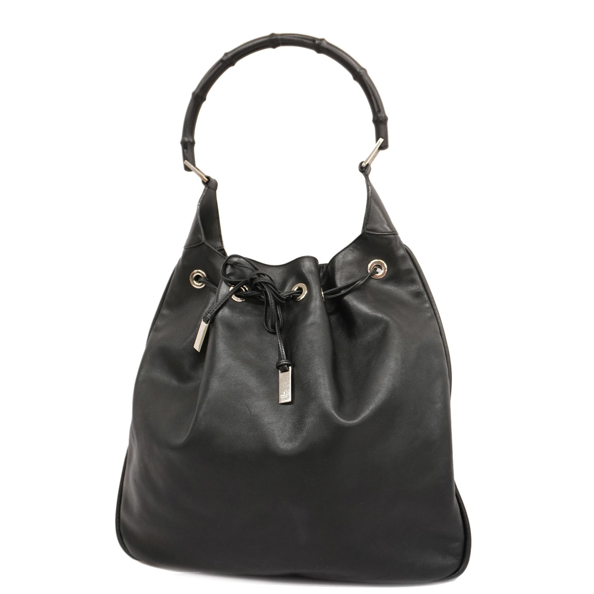 GCCI Bamboo Shoulder Bag Women's Leather Shoulder Bag Black
