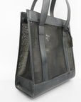 GCCI Women's Mesh,Leather Tote Bag Black