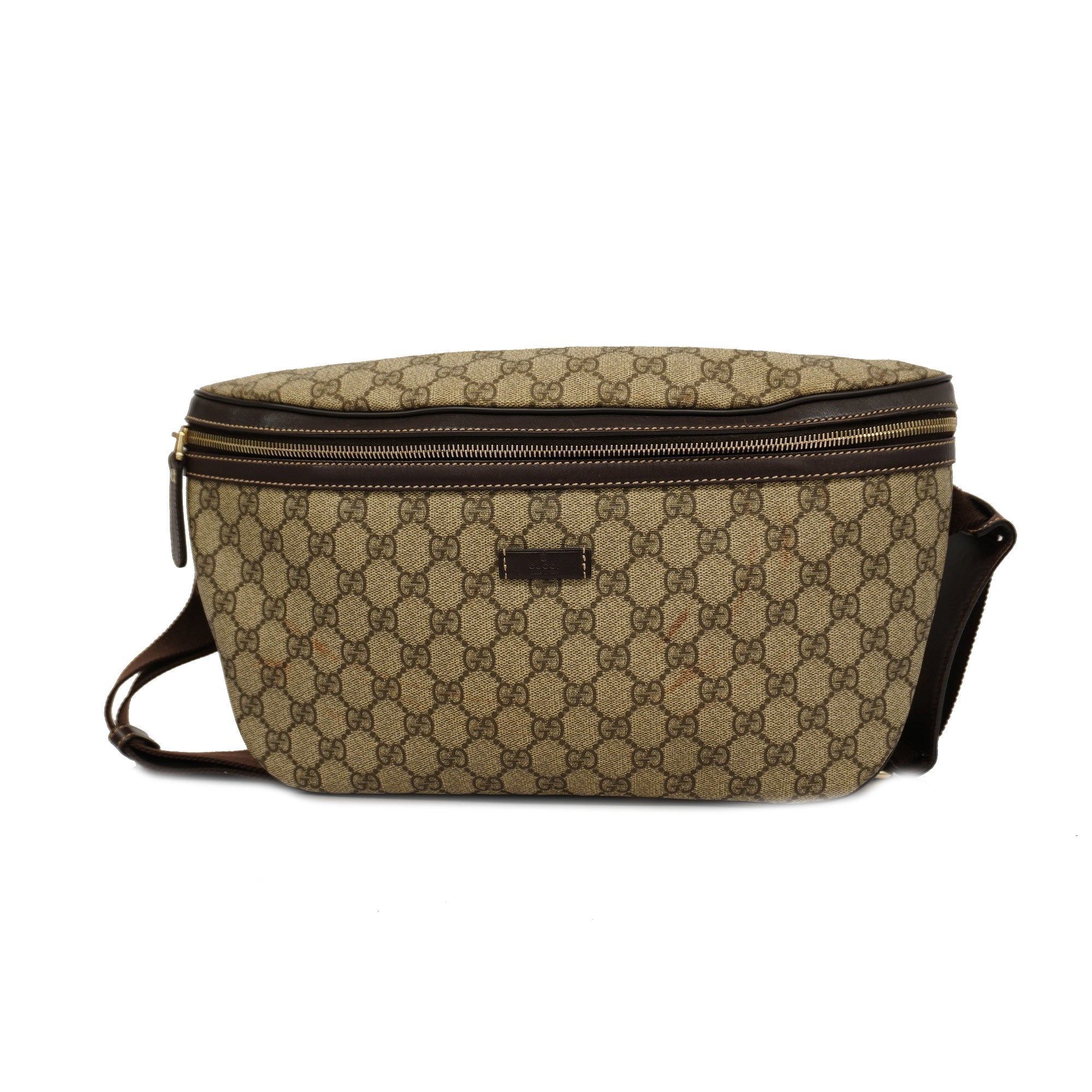 GCCI Body Bag Men's GG Supreme Sling Bag Beige,Brown