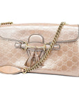 GCCI Horsebit Shoulder Bag Emily Enamel Women's Shoulder Bag Pink