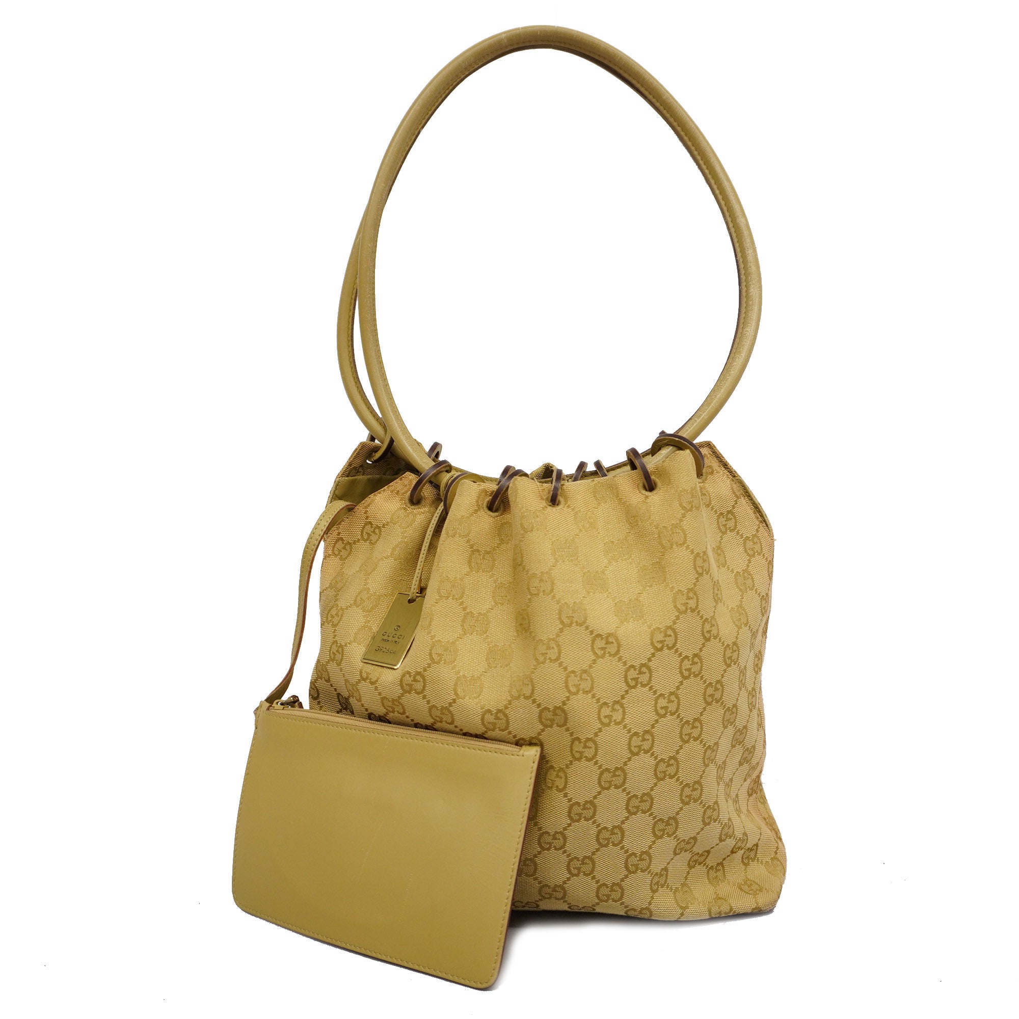 GCCI Women's GG Canvas Shoulder Bag Beige