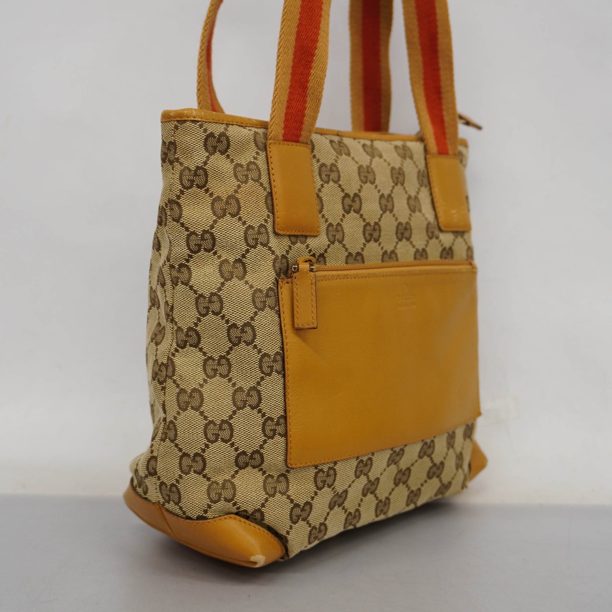 GCCI GG Canvas Women's Leather Tote Bag Beige