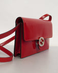 GCCI Interlocking G Women's Leather Shoulder Bag Red Color