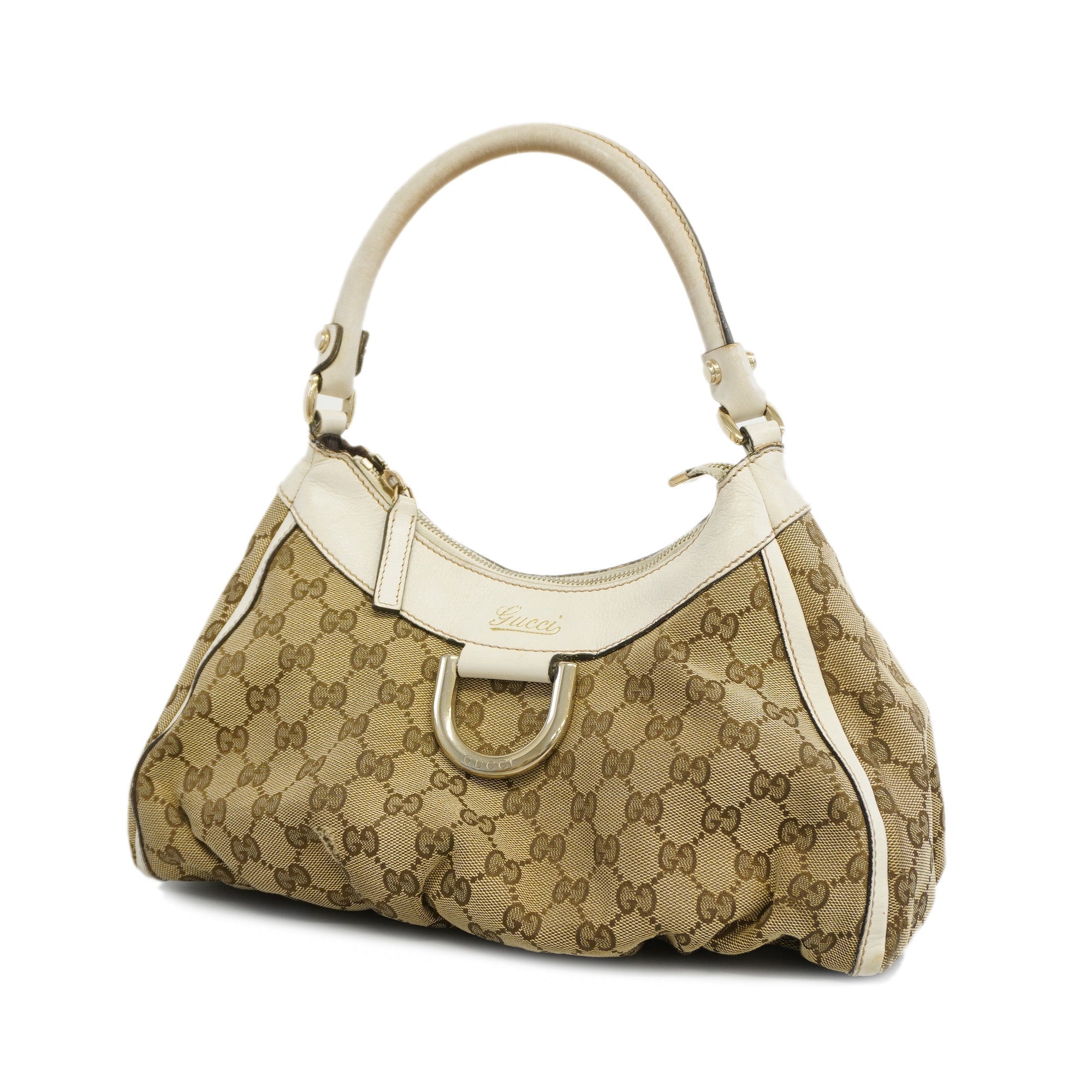 GCCI GG Canvas Handbag Women's Handbag Beige,White