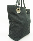 GCCI GG Canvas Women's Leather Handbag,Tote Bag Black