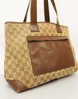 GCCI GG Canvas Tote Bag Women's Tote Bag Beige,Brown