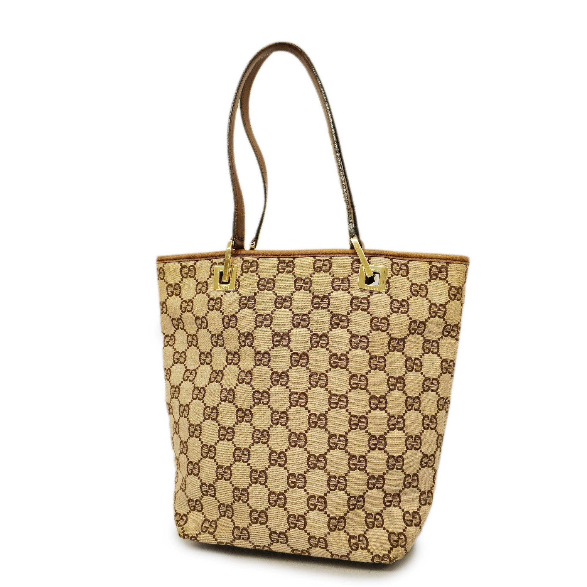 GCCI GG Canvas Handbag Women's Leather Handbag Beige,Brown