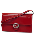 GCCI Interlocking G Women's Leather Shoulder Bag Red Color