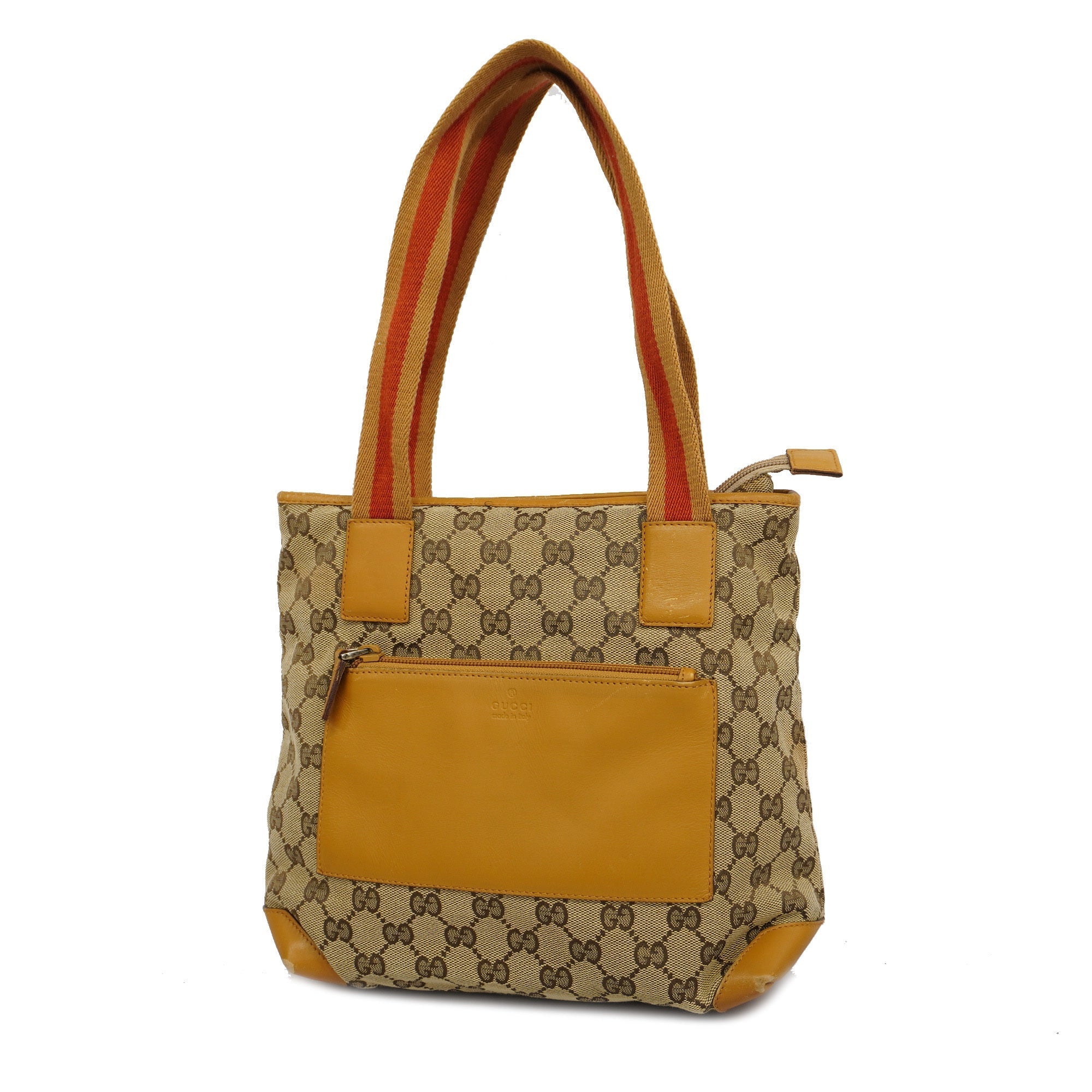 GCCI GG Canvas Women's Leather Tote Bag Beige