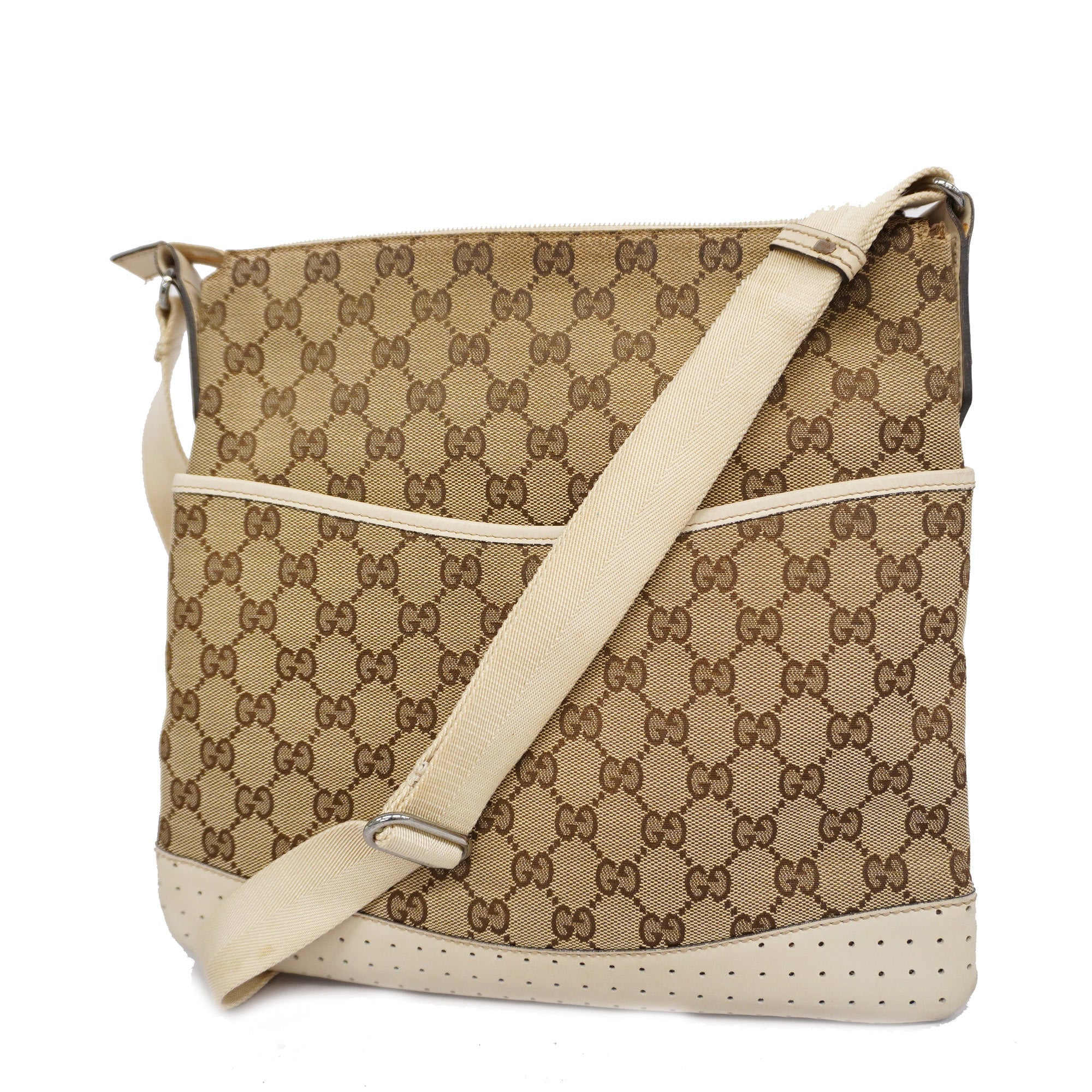 GCCI GG Canvas Shoulder Bag Women's Shoulder Bag Beige,Ivory