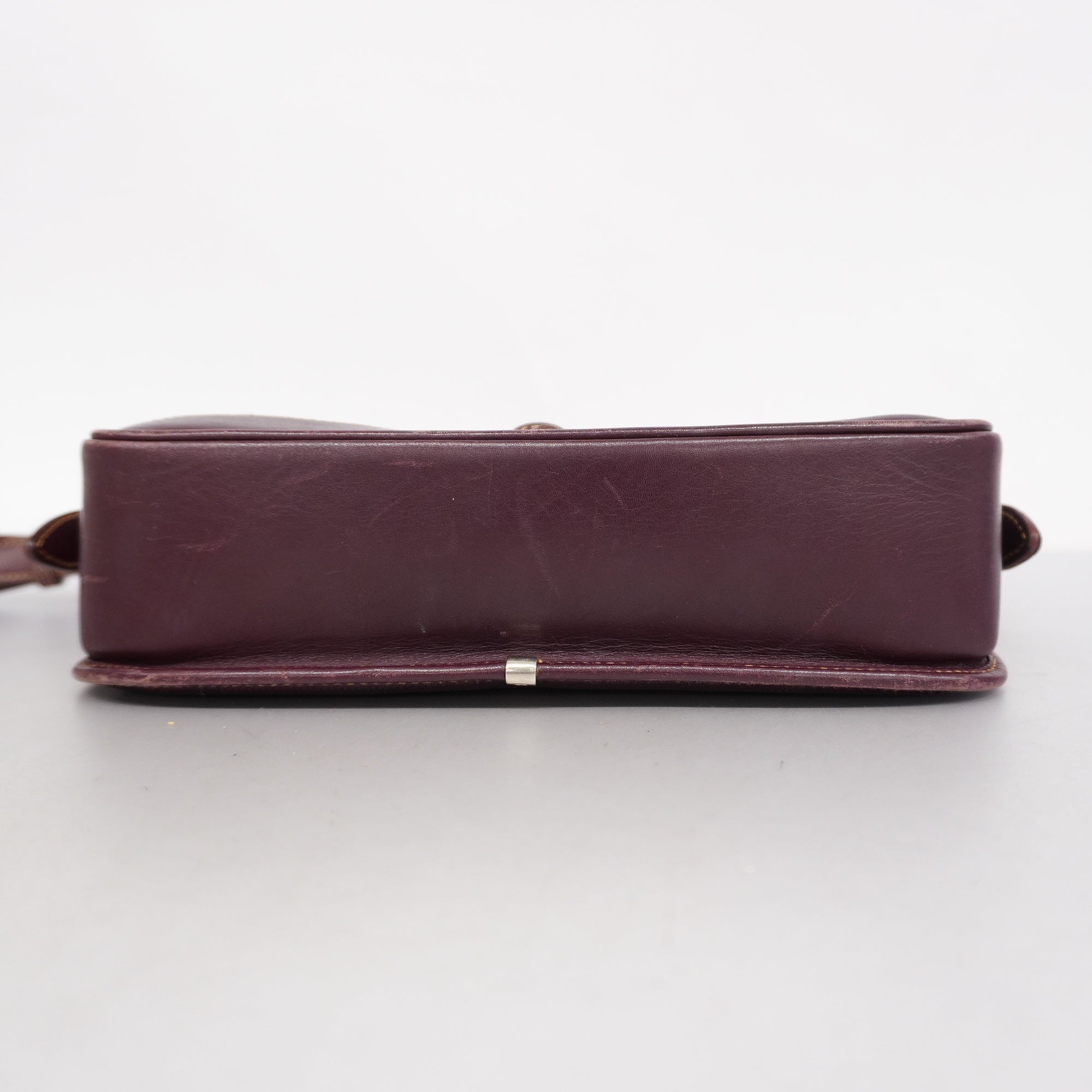 GCCI GG Canvas Shoulder Bag Women's Leather Bordeaux