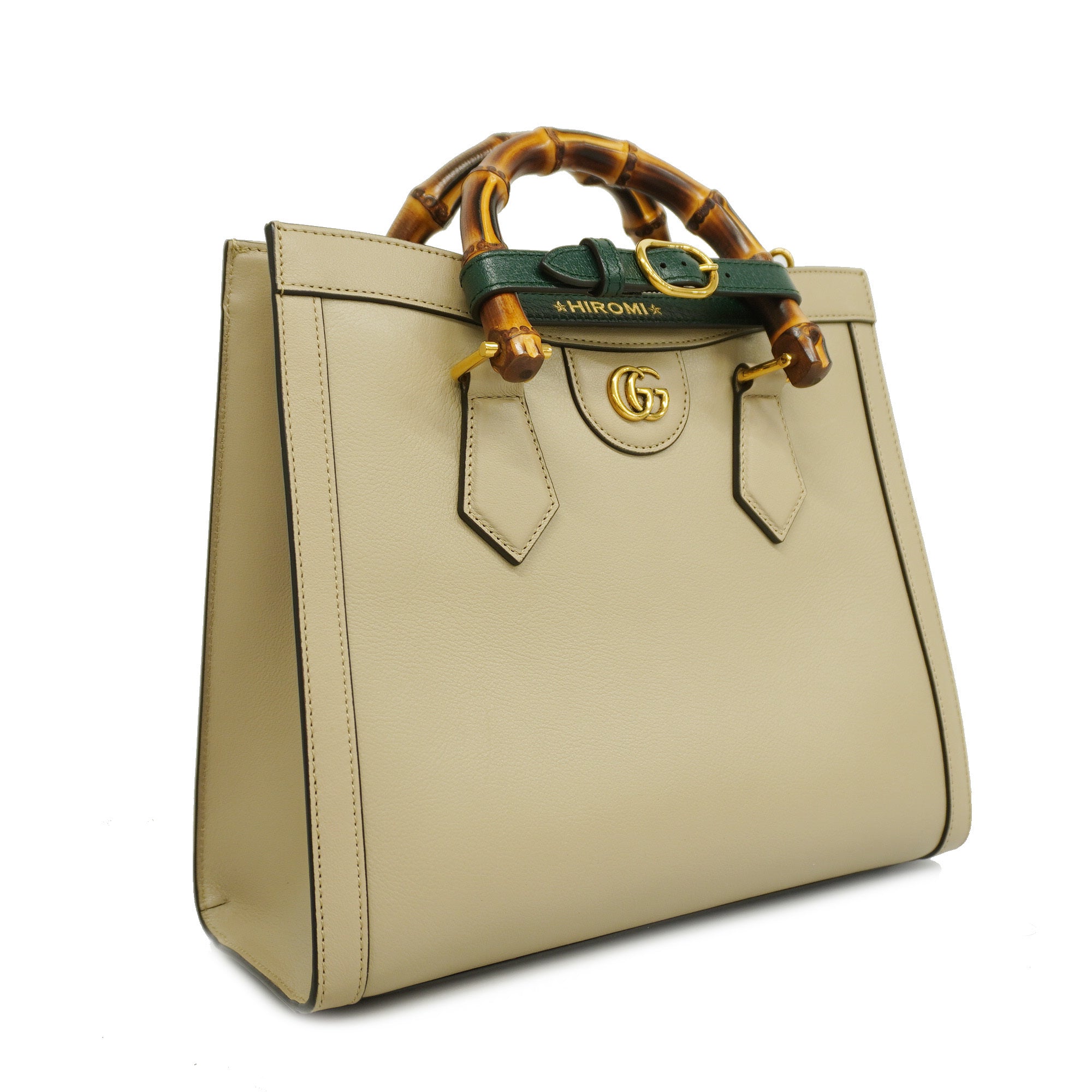 GCCI Bamboo Diana Women's Leather Handbag,Shoulder Bag Grayish