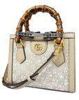 GCCI way Bag Diana Leather,Canvas Handbag,Shoulder Bag Grayish