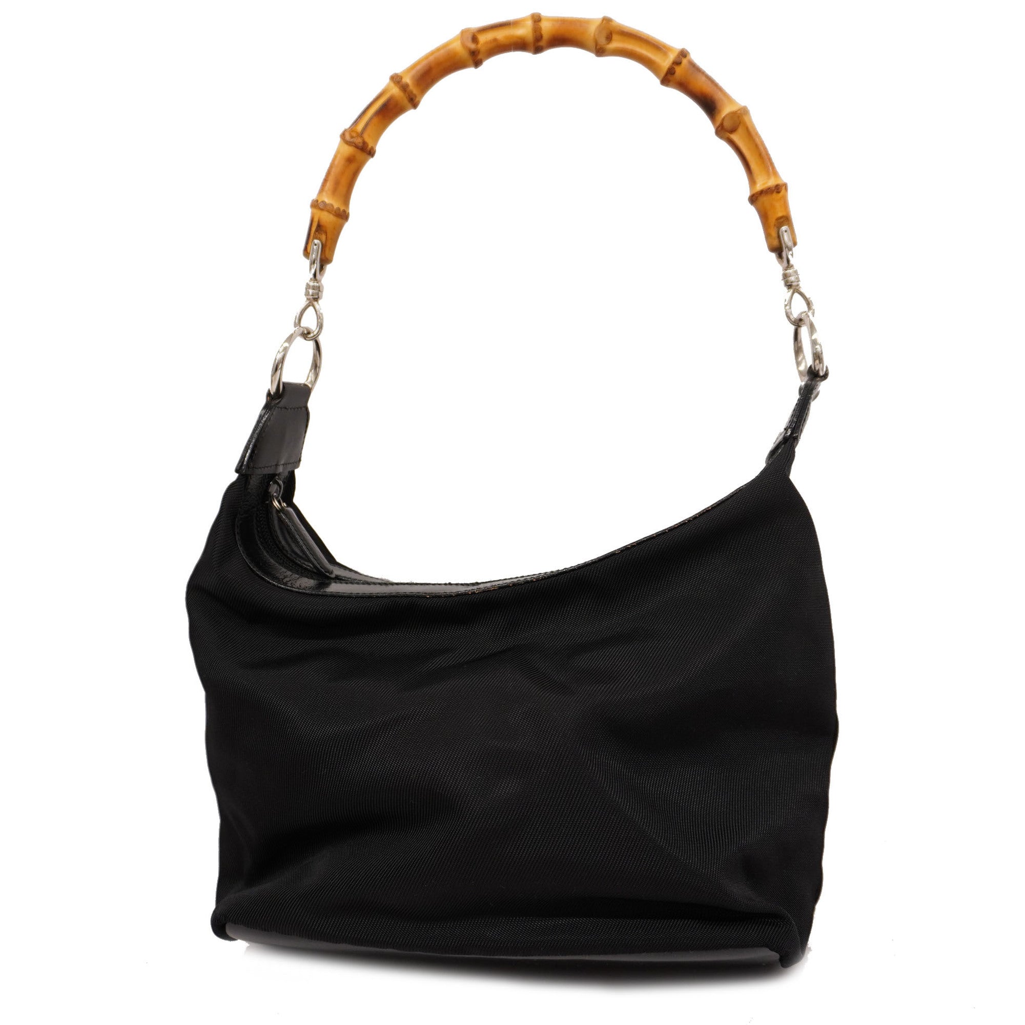 GCCI Bamboo Handbag Women's Nylon Black