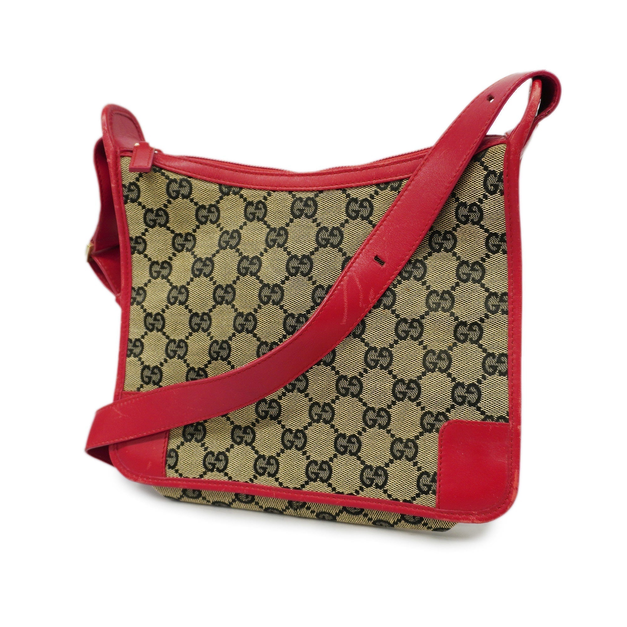 GCCI GG Canvas Shoulder Bag Women's Navy,Red Color
