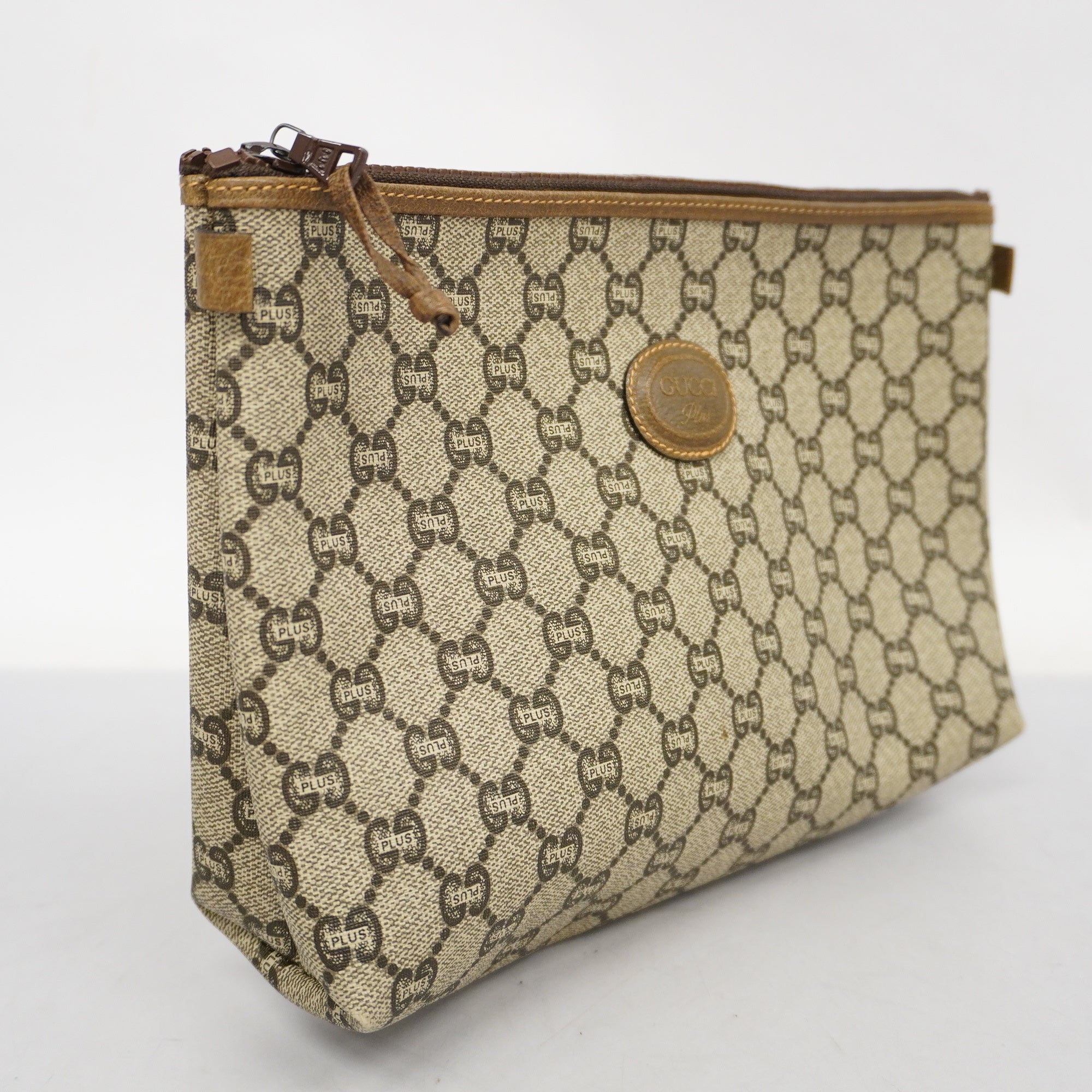 GCCI Clutch Bag Women's GG Plus Clutch Bag Beige