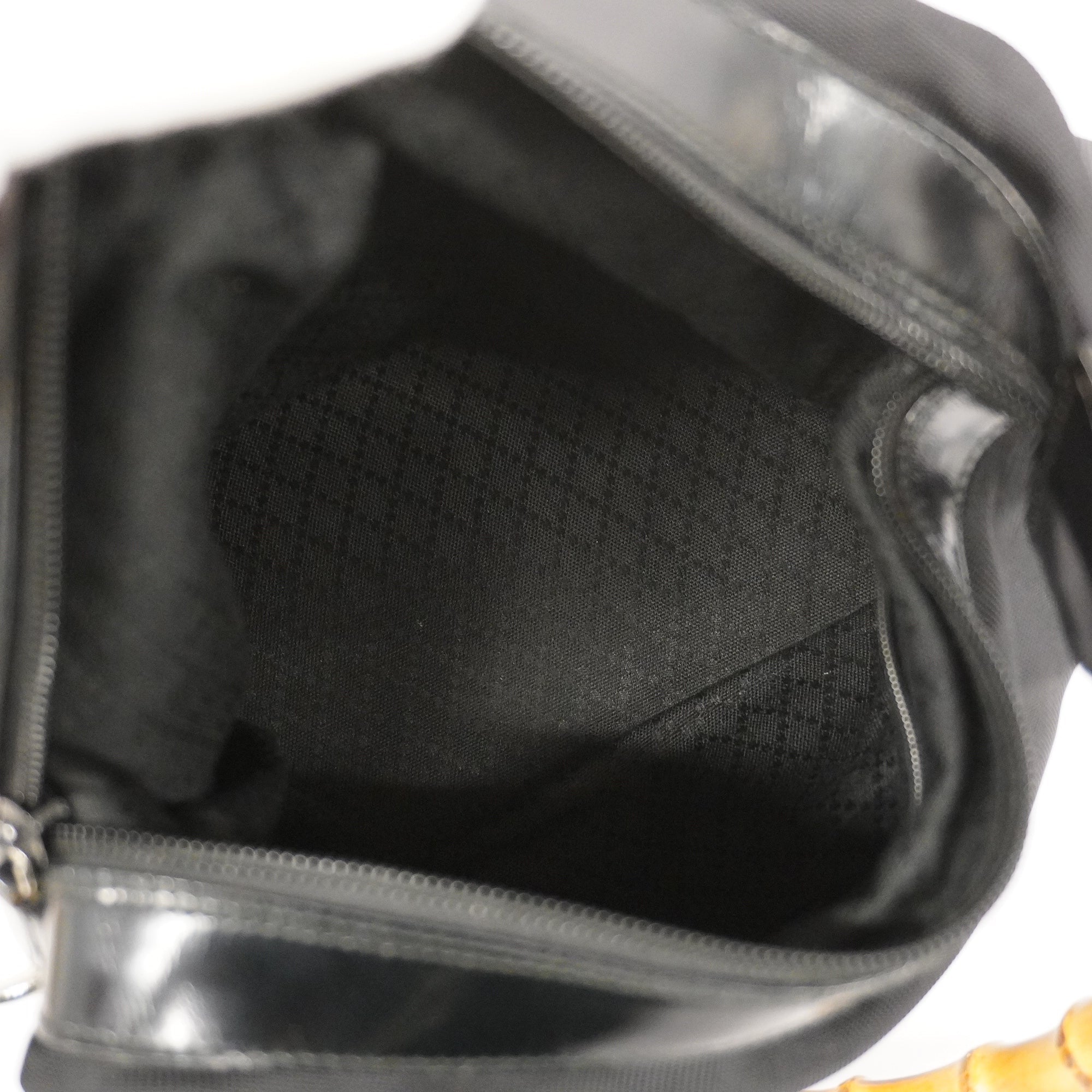 GCCI Bamboo Handbag Women's Nylon Black