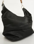 GCCI Bamboo Shoulder Bag Women's Nylon Shoulder Bag Black