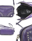 PRD Crossbody Shoulder Bag Leather Purple Ladies