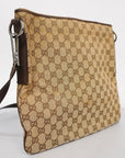 GCCI GG Canvas Shoulder Bag Women's Shoulder Bag Beige,Dark Brown