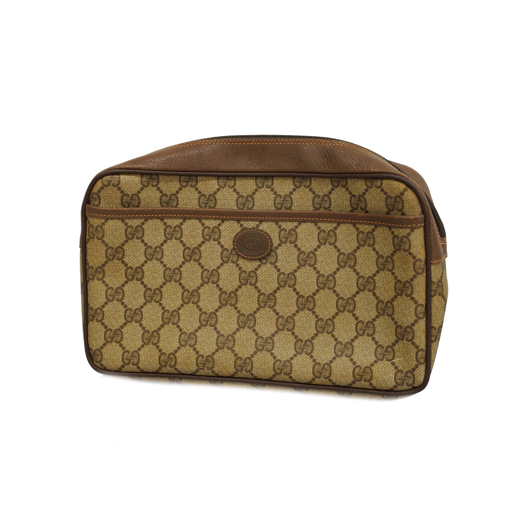 GCCI Clutch Bag .. Women's GG Supreme Clutch Bag Beige,Brown