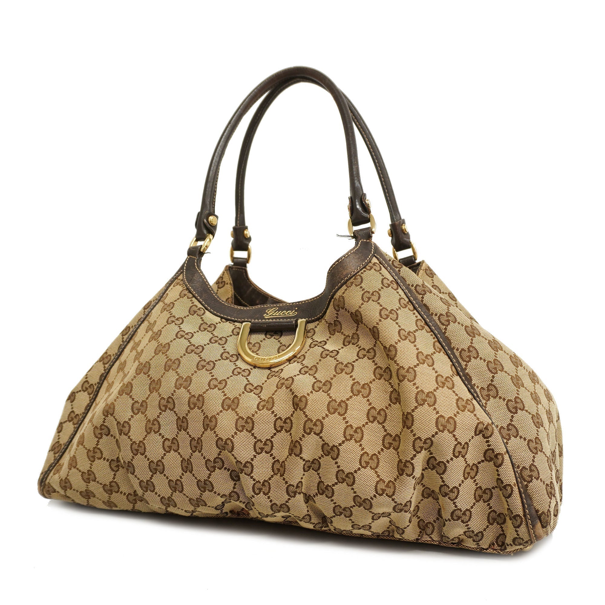 GCCI GG Canvas Abby Women's Tote Bag Beige,Brown