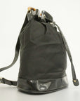 GCCI Bamboo Shoulder Bag Nylon/enamel Shoulder Bag Black