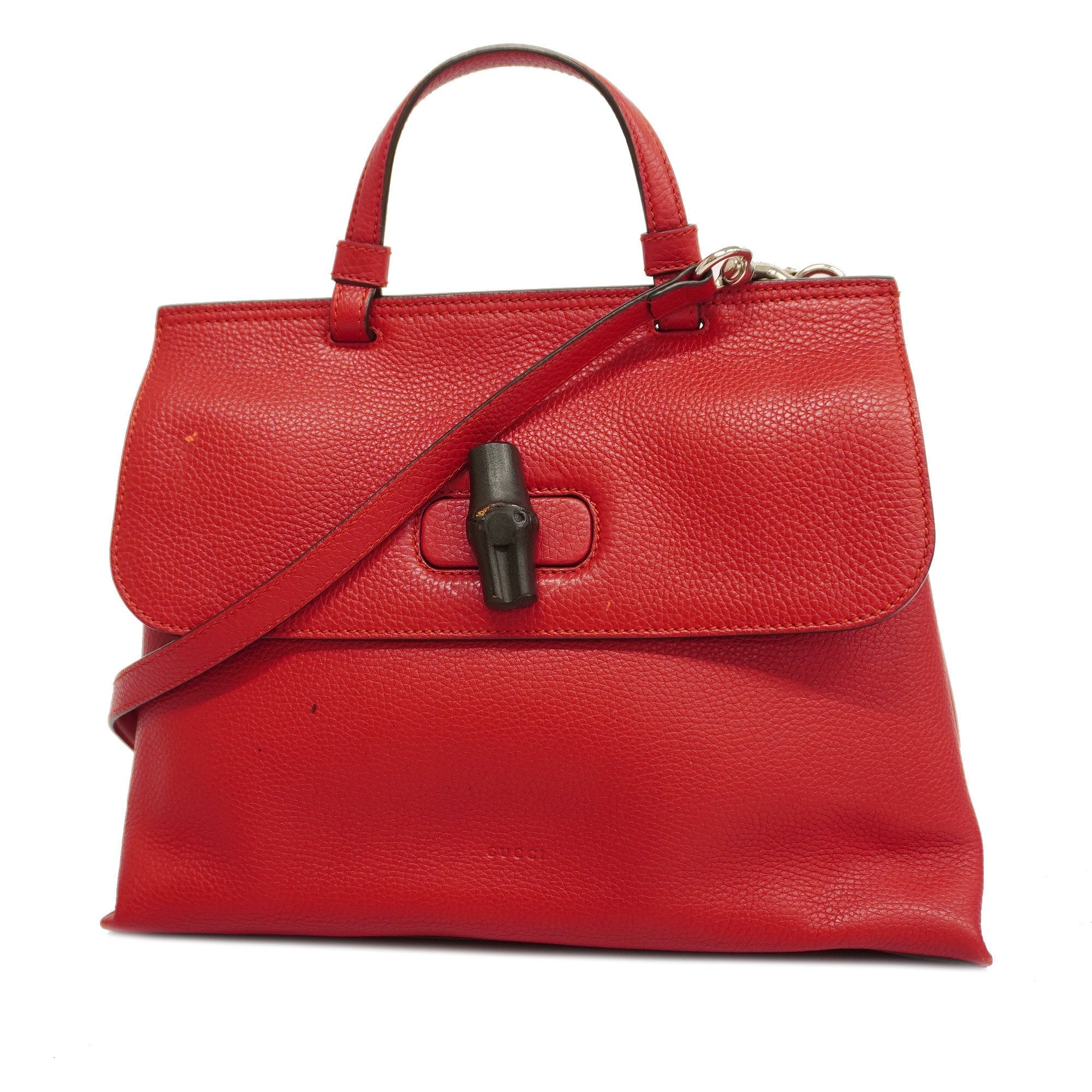 GCCI Bamboo way Bag Women's Leather Handbag,Shoulder Bag Red Color