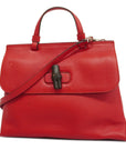 GCCI Bamboo way Bag Women's Leather Handbag,Shoulder Bag Red Color